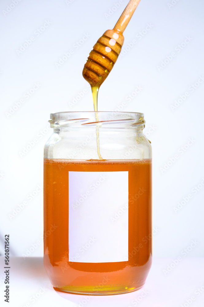 Fresh honey on clean background Fresh honey on clean background