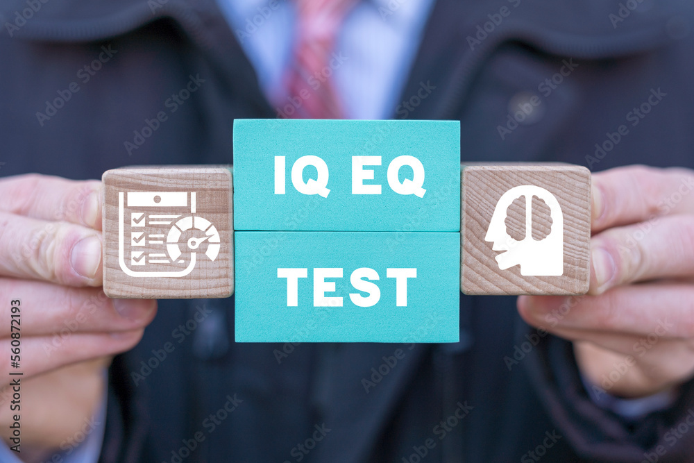 IQ EQ Test Education Concept. Assessment and balance of intelligence