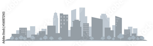 City Far Away looking blue grey ecology monochrome flate graphice illustration
