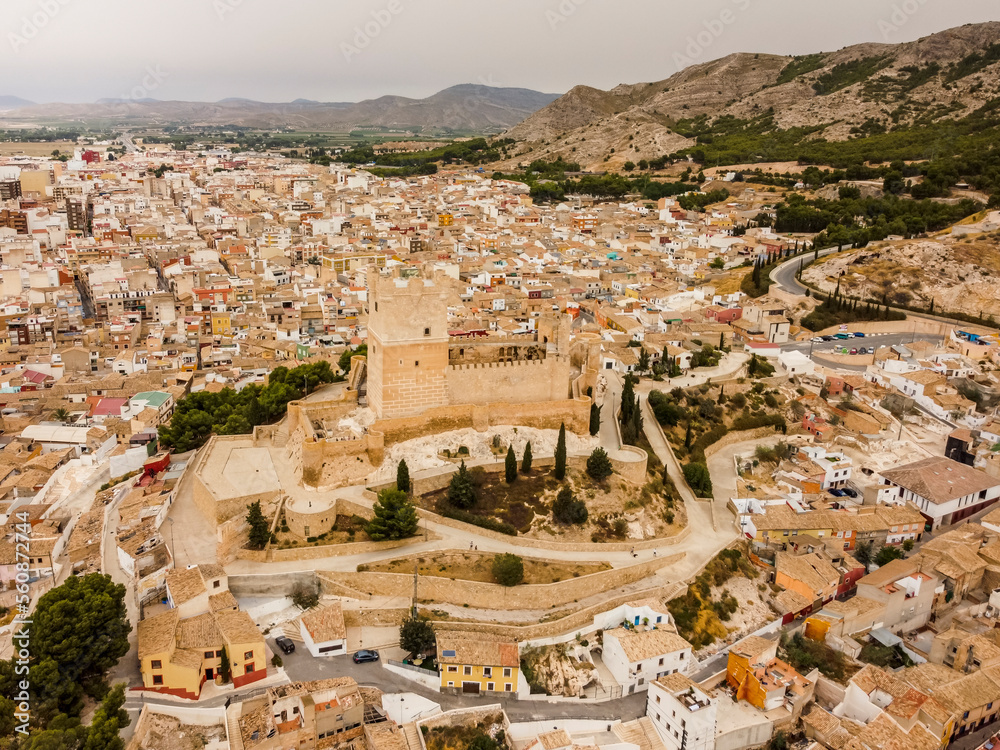 Obraz premium Villena castle aerial view (Alicante)