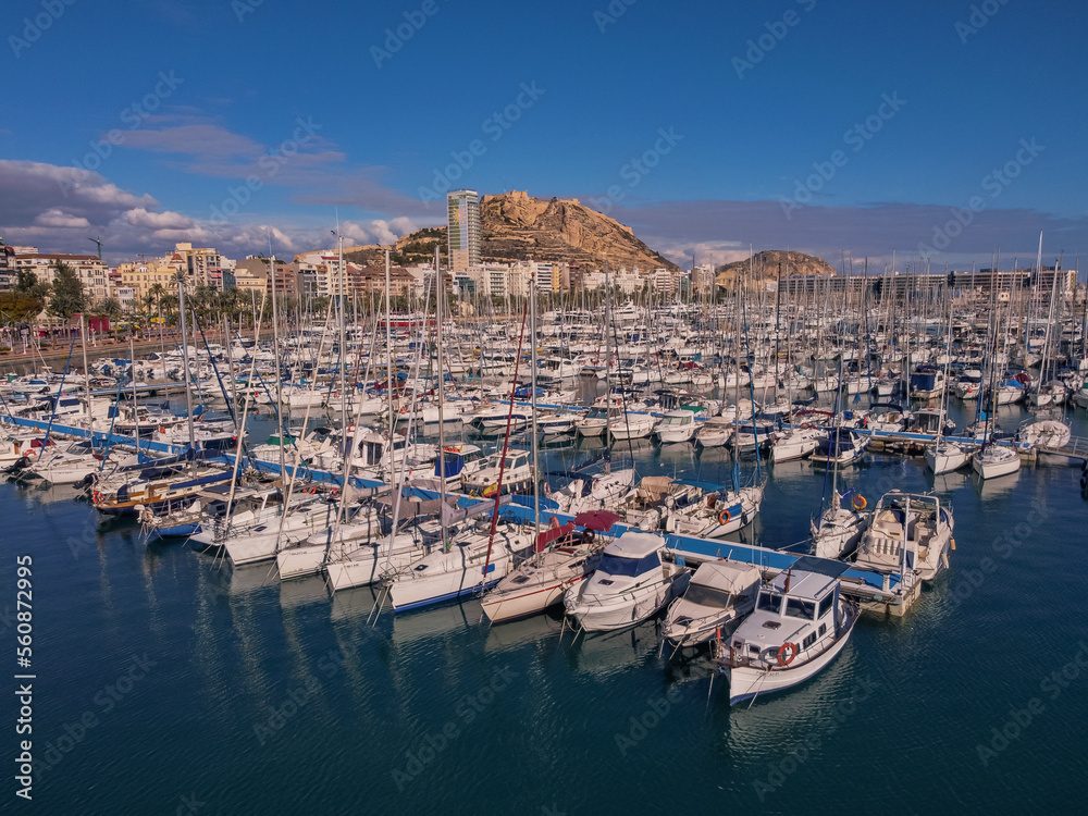 Alicante, port by drone view