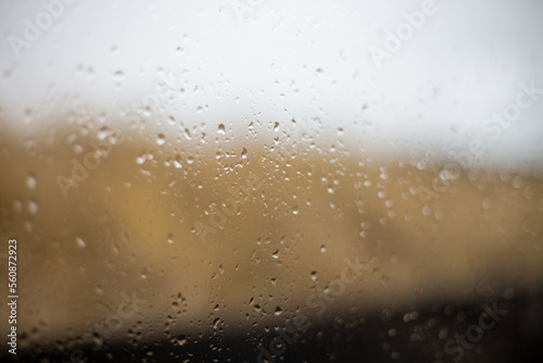 Regen Fensterscheibe grau 