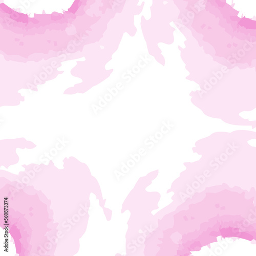 Abstract square frame, background texture in trendy shades light pink in watercolor manner. Isolate