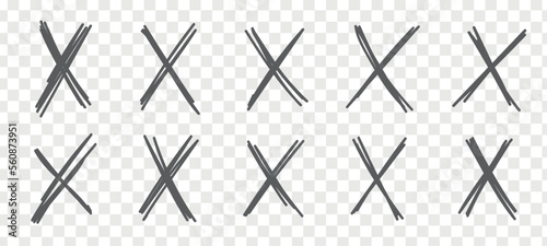 X sign doodle of hand draw style. Graffiti mark,typography paint brush. Isolated vector illustration