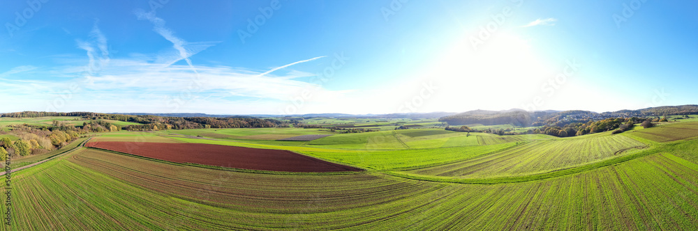 the sunny countryside of hesse germany panorama the sunny countryside of hesse germany panorama