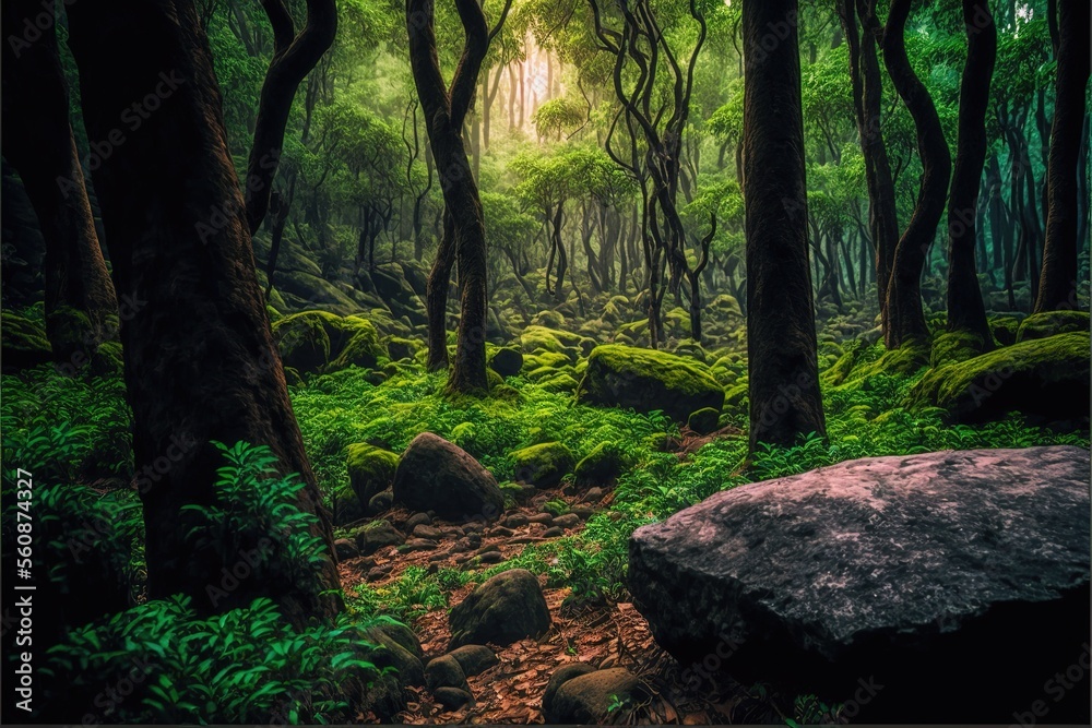 floresta cenário animê imagem generativo ai 22876830 Foto de stock
