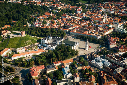 Aerial view of Vilnius old town, Lithuania.