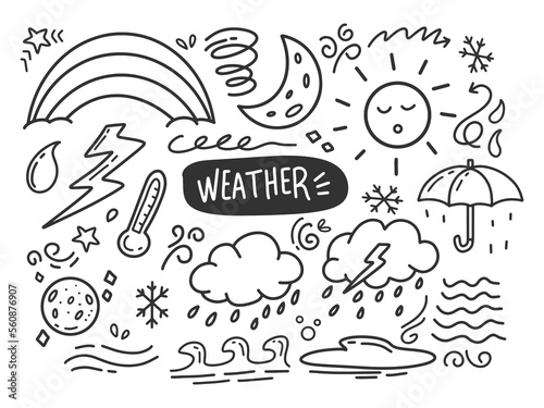 weather theme doodle