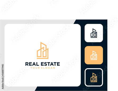 real estate logo design with building