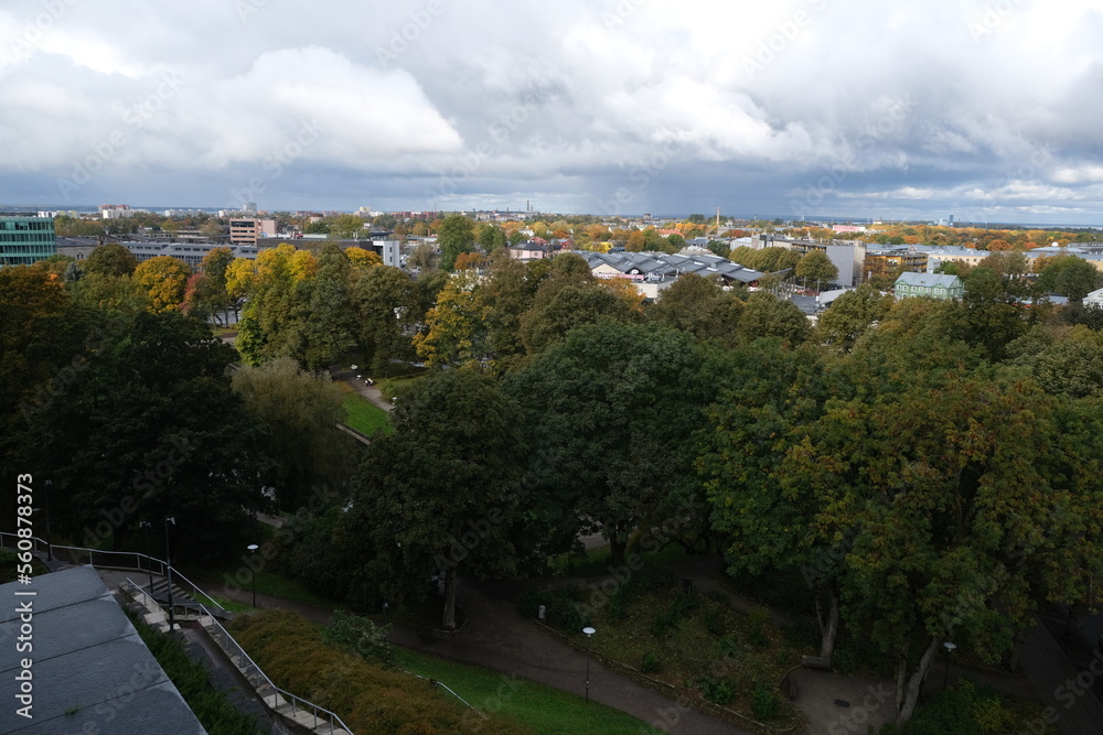 Panorama shot of Tallinn city from viewpoint, Estonia