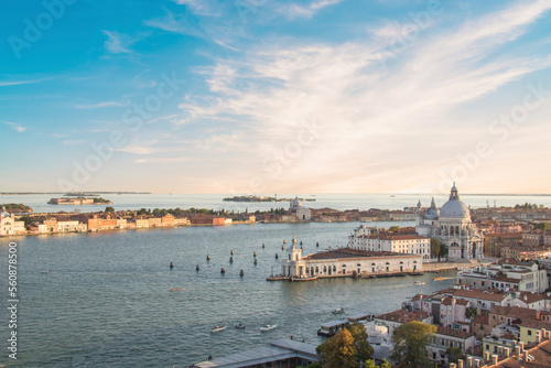 Beautiful views of Santa Maria Della Salute and the Venetian lagoon in Venice, Italy © marinadatsenko