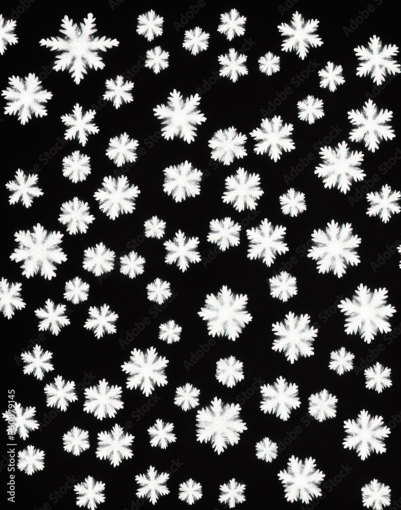 Snowflakes on a black background. IA technology Snowflakes on a black background. IA technology