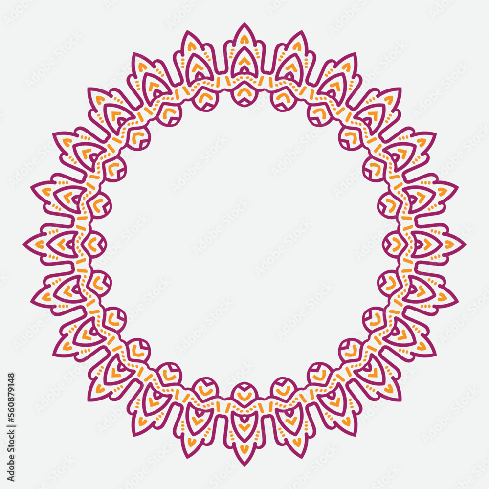 floral round frame. vector illustration.