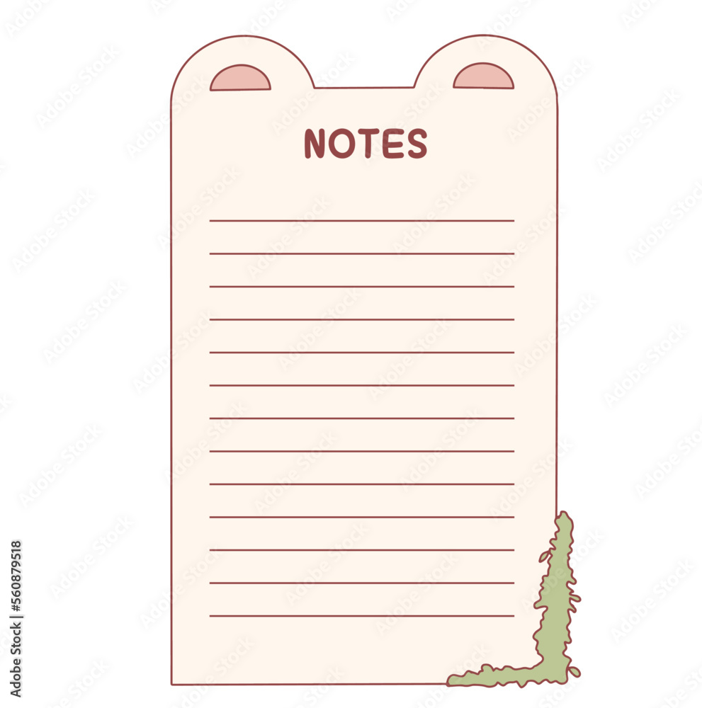 Cute memo template Cute note template with stripes and cute bear for Cute memo template Cute note template with stripes and cute bear for