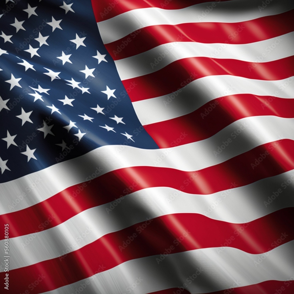 Waving USA flag for national holidays independence day created with generative AI technology Waving USA flag for national holidays independence day created with generative AI technology