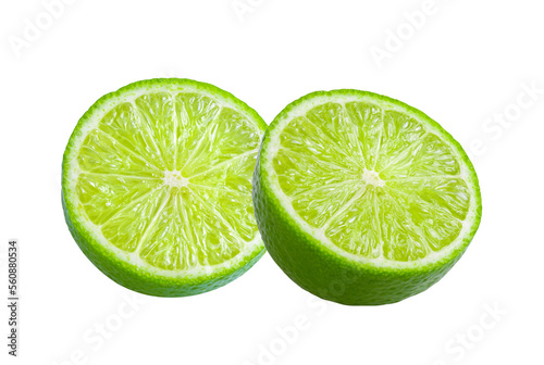 Juicy slice of lime on transparent png