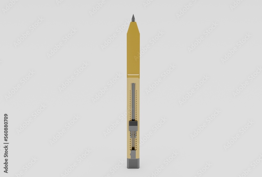 3d illustration Carpenter's Pencil Isolated on White Background