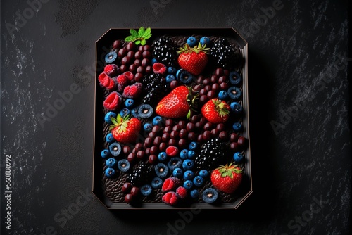 colorful healthy delicious fruit platter. generative ai © Creative Station