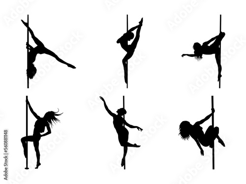 Female Pole Dancer Silhouette Collection