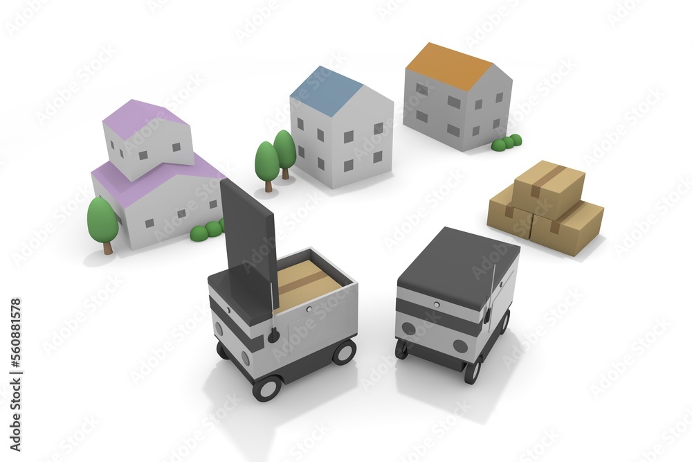 Deliver parcels to each household. A robot that delivers automatically. Machines deliver packages unattended. Deliver parcels to each household. A robot that delivers automatically. Machines deliver packages unattended.