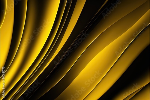 Abstract yellow waves generative ai background