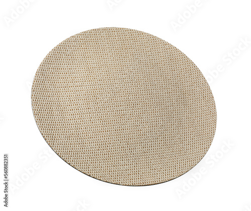 Round wicker decor element isolated on white