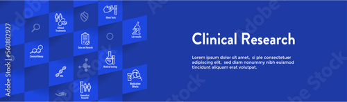 Clinical Research Icon Set and Web Header Banner