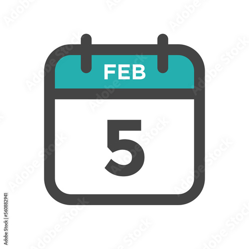 February 5 Calendar Day or Calender Date for Deadlines or Appointment
