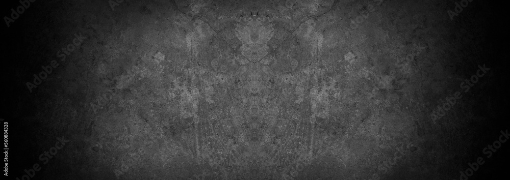 Old wall texture cement dark black gray panorama background abstract grey color design are light with white gradient background. Old wall texture cement dark black gray panorama background abstract grey color design are light with white gradient background.