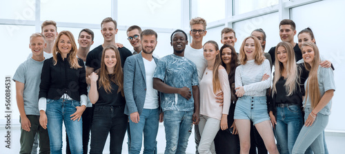 group of successful young people standing together.