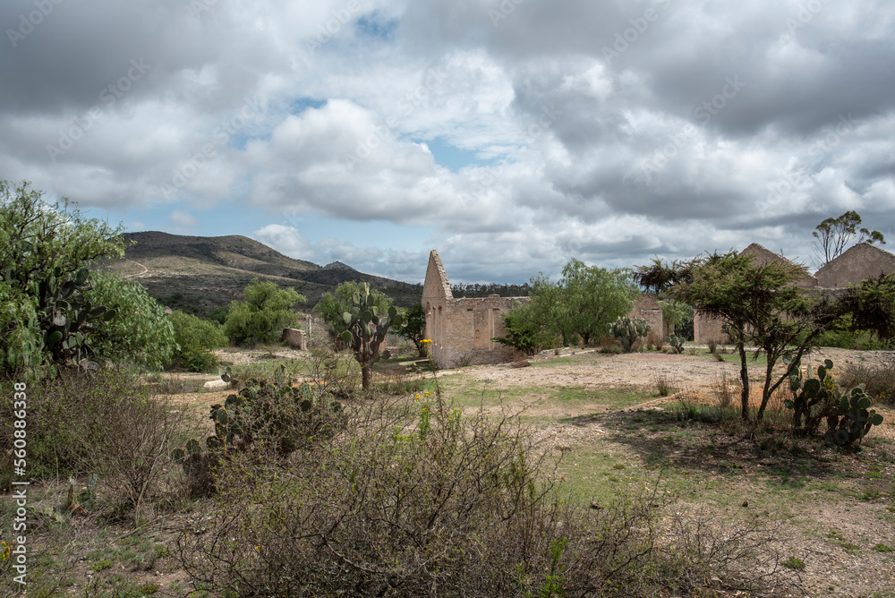 Abandoned ruins of old mining estates at Mineral de Pozos in Guanajuato, Mexico Abandoned ruins of old mining estates at Mineral de Pozos in Guanajuato, Mexico