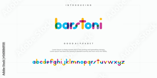 Abstract minimal modern alphabet fonts. Typography technology vector illustration