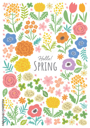 春の花のイラストセット