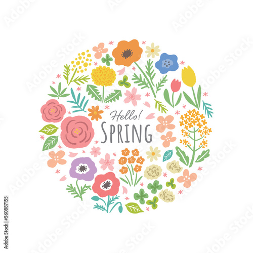 春の花のイラストセット