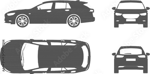 set of multi-sided family car illustration vector sketch design