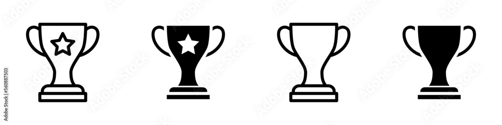 Conjunto de iconos de trofeo. Copa de campeón. Triunfo, campeón, ganador. Condecoración. Ilustración vectorial Conjunto de iconos de trofeo. Copa de campeón. Triunfo, campeón, ganador. Condecoración. Ilustración vectorial