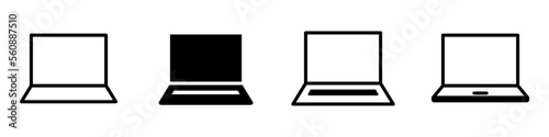 Conjunto de iconos de ordenador. Laptop, computadora. Concepto de tecnología. Ilustración vectorial