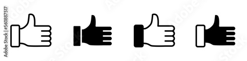 Conjunto de iconos de me gusta. Pulgar arriba. Concepto de aprobación. Ilustración vectorial