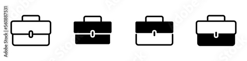 Conjunto de iconos de maletín de negocios. Maleta, portafolio. Ilustración vectorial photo