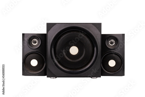 speaker black sound stereo speaker isolated on white background