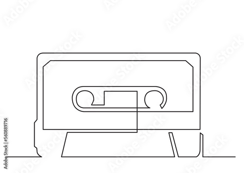 continuous line drawing audio cassette - PNG image with transparent background
