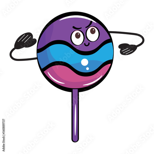 Isolated cute angry bonbon cartoon character Vector