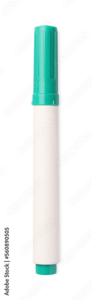 Bright green marker isolated on white, top view. School stationery Bright green marker isolated on white, top view. School stationery
