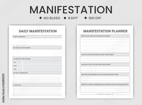 Manifestation planner or logbook