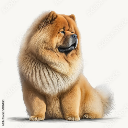 Chow Chow full body image with white background ultra realistic    