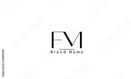 FM MF F M abstract vector logo monogram template