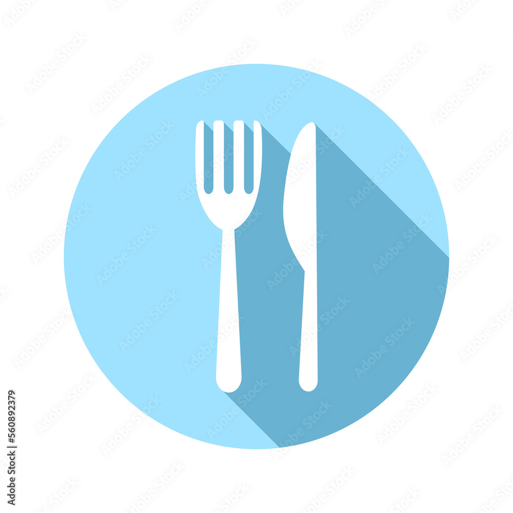Fork and knife circle icon on transparent background. Fork and knife circle icon on transparent background.