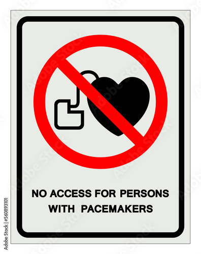 No Access For Persons With Pacemakers Symbol Sign, Vector Illustration, Isolate On White Background Label .EPS10