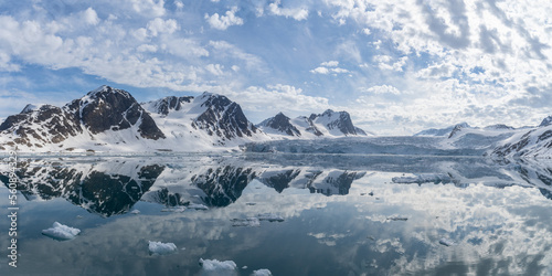 Svalbard, Norway, Icebergs at arctic ice edge. Northern most land before North Pole.