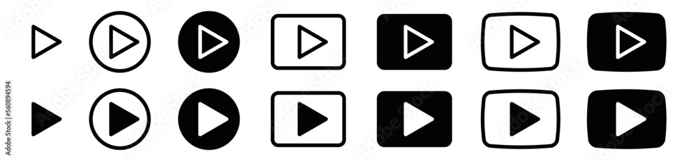 Play button icons vector. Play all media icon. Play button with sound wave symbol for apps ad websites, vector illustration Play button icons vector. Play all media icon. Play button with sound wave symbol for apps ad websites, vector illustration